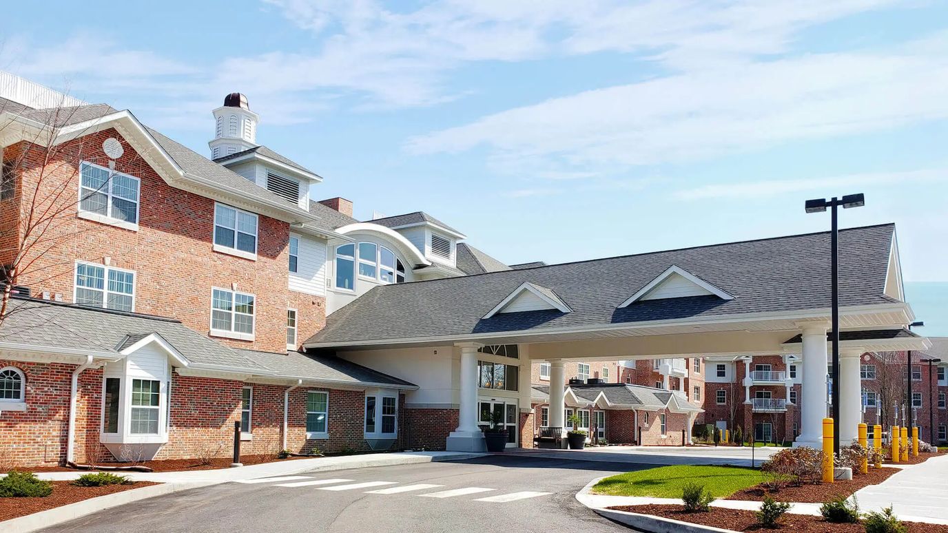 Exterior view of Sable Lodge Retirement Community entrance