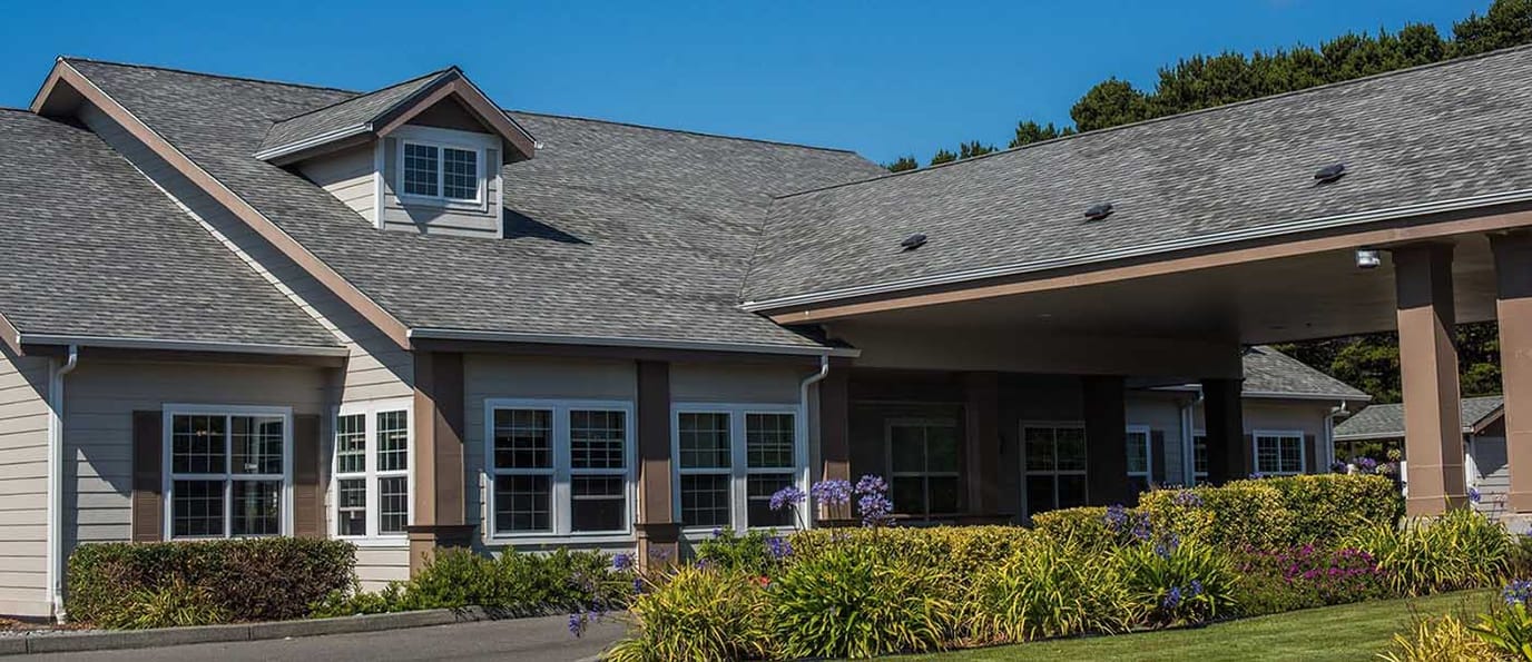 Exterior view of Shore Pines Assisted Living building