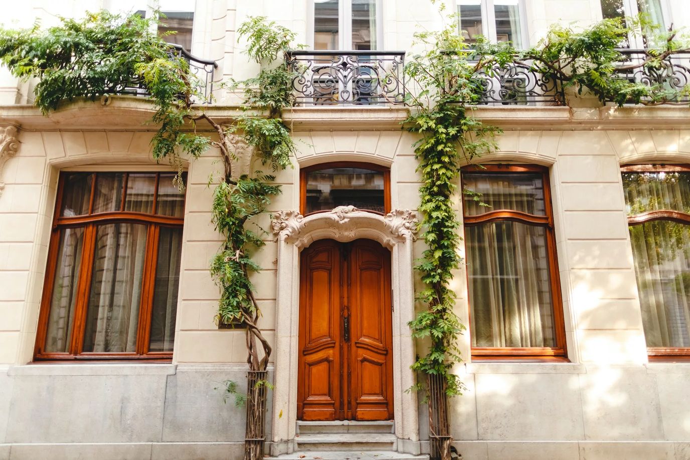 Exterior view of a building with greenery