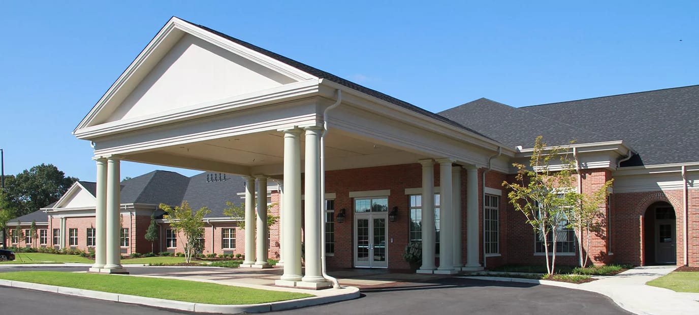 Front entrance of a senior living facility