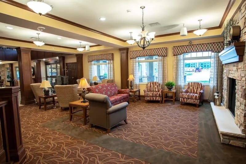 Bright common area with comfortable seating