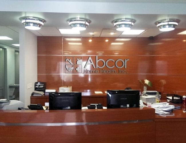 Reception area of Abcor Home Health, Inc.
