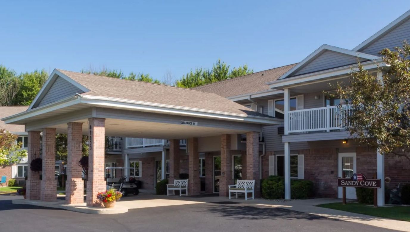 Exterior view of Sandy Cove assisted living facility