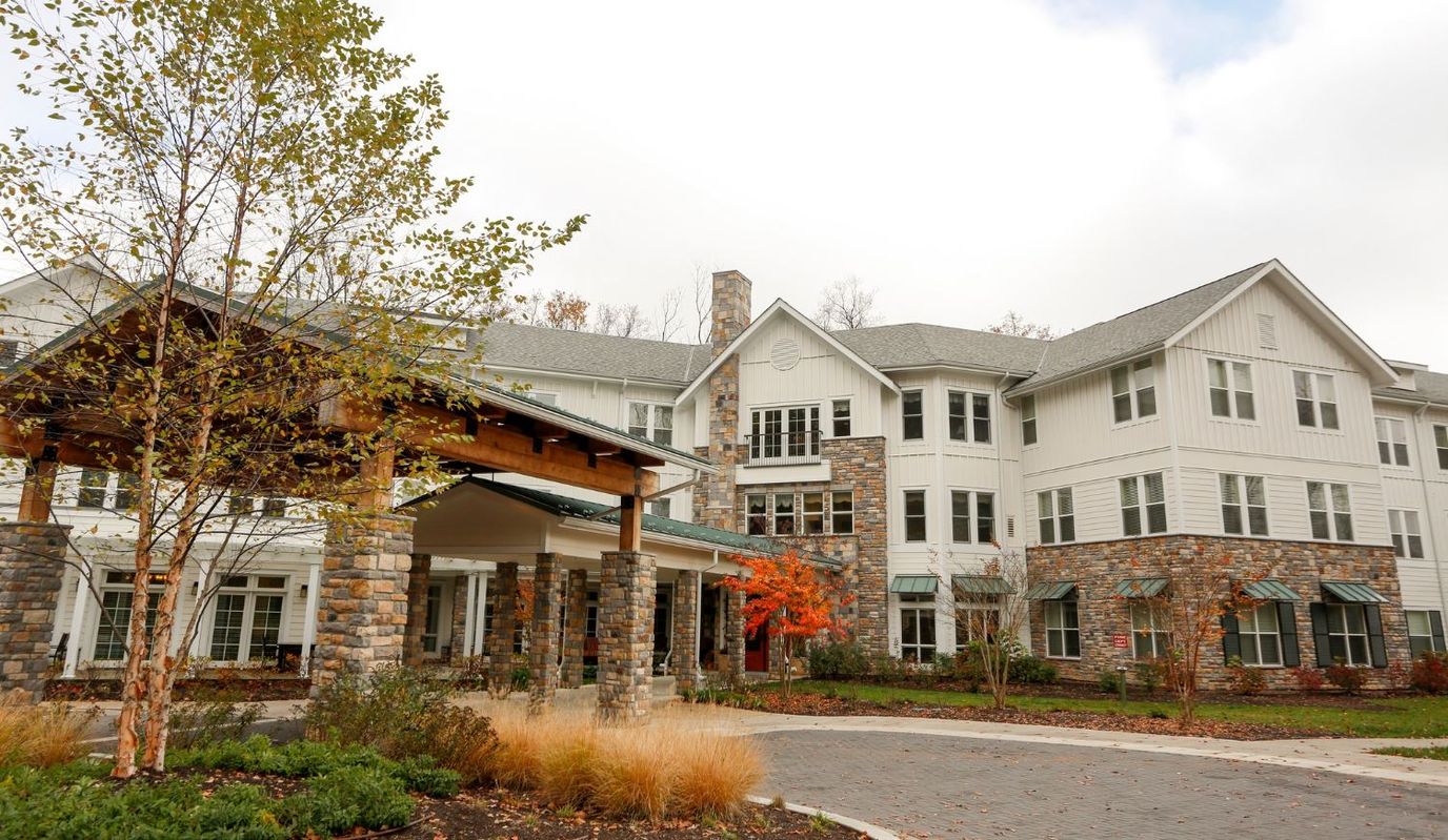 Exterior view of Brookdale Olney with landscaping
