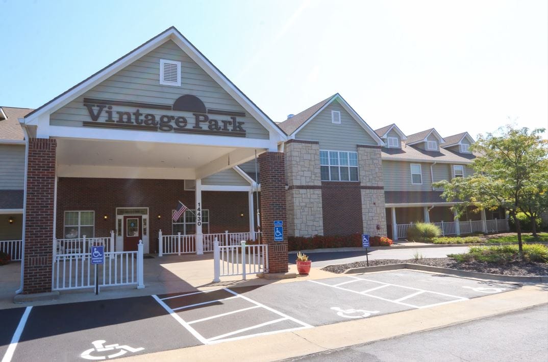 Exterior view of Vintage Park at Stanley building entrance