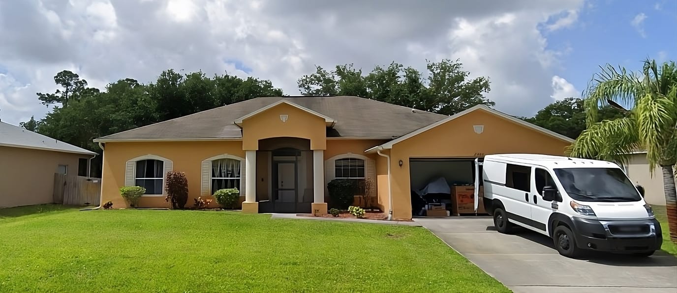 Exterior view of a single-story assisted living home