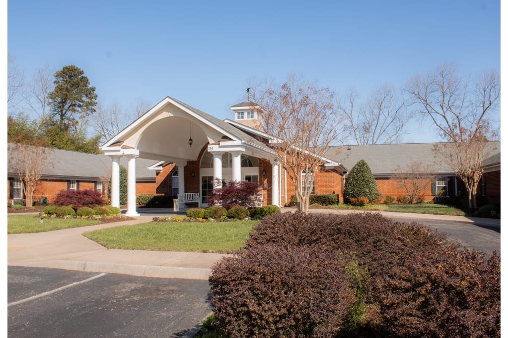 Front entrance of an assisted living facility