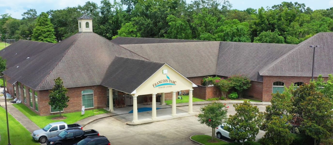 Aerial view of Francois Parc senior living facility