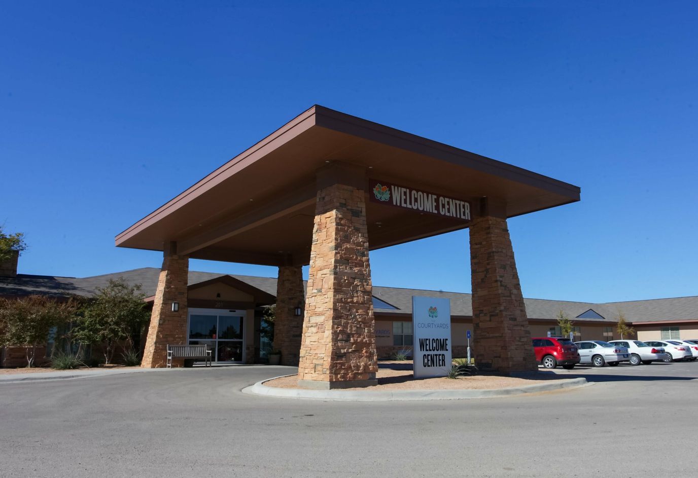 Exterior view of the Welcome Center entrance
