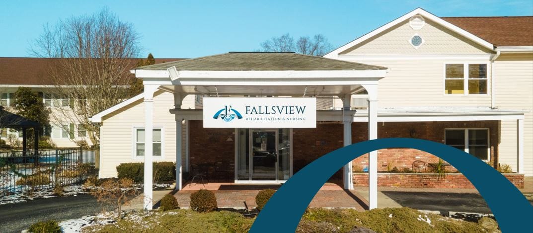 Front entrance of Fallsview Rehabilitation and Nursing Center