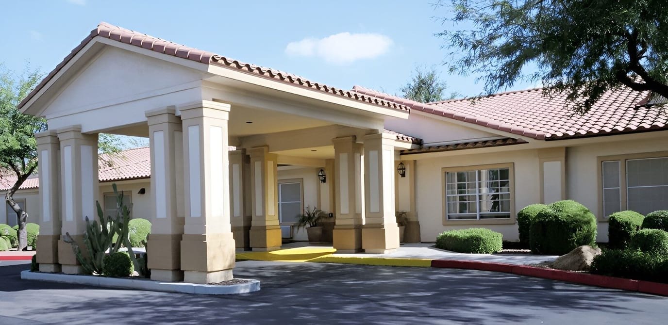 Front entrance of a senior living facility