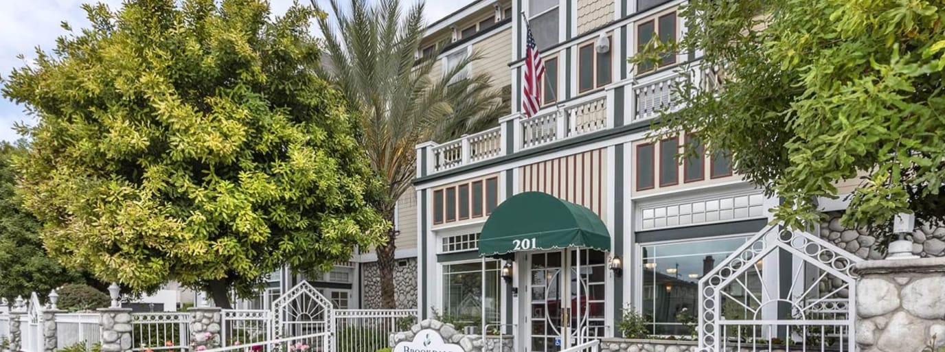 Exterior view of Brookdale Monrovia with landscaping