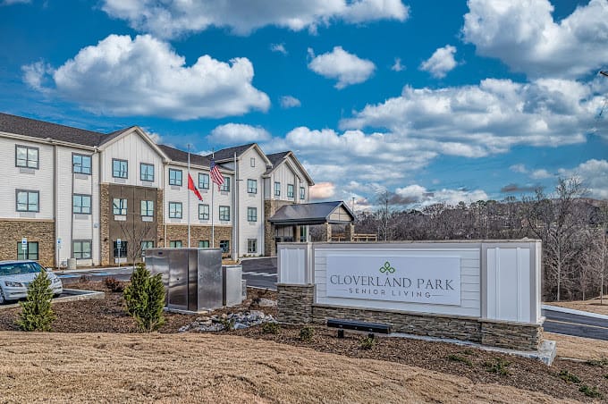 Exterior view of Cloverland Park Senior Living facility