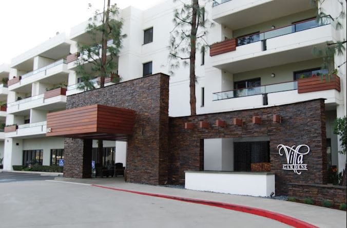 Exterior view of Villa Gardens Retirement Community