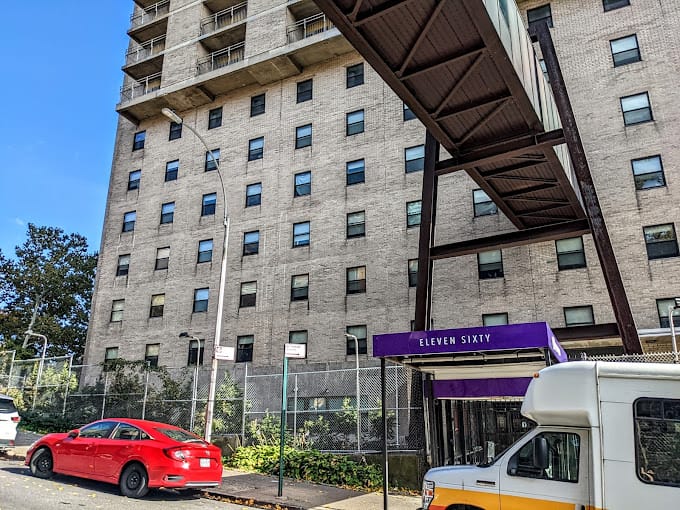 Exterior view of the facility with a covered entrance