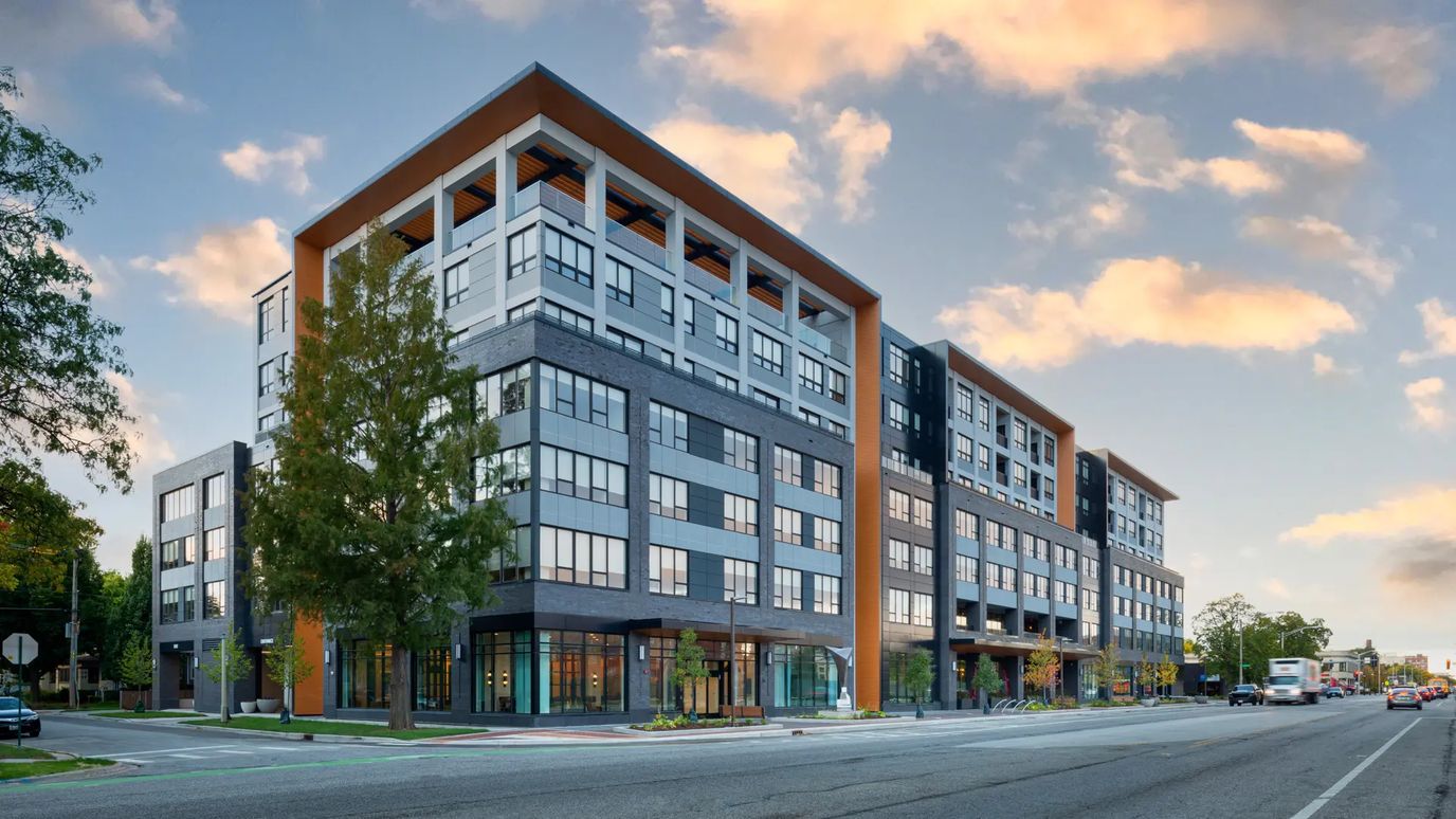 Exterior view of a modern assisted living facility