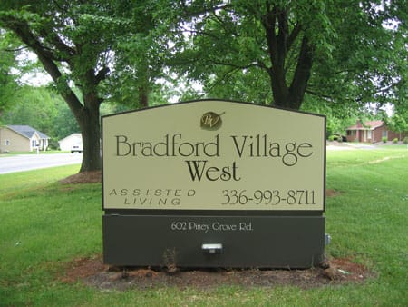 Signage for Bradford Village Assisted Living facility