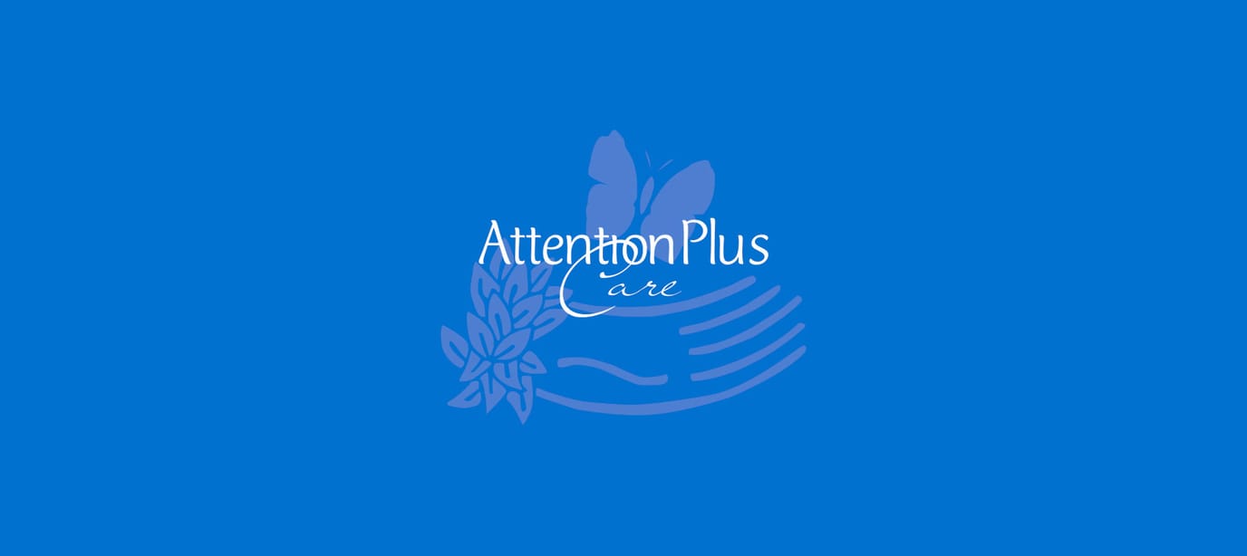 Attention Plus Care, home care in Honolulu, HI — Logo design with floral elements and butterfly motif