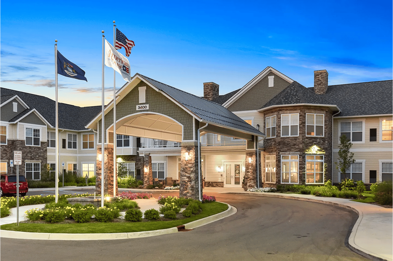 Exterior view of the American House Somerset facility