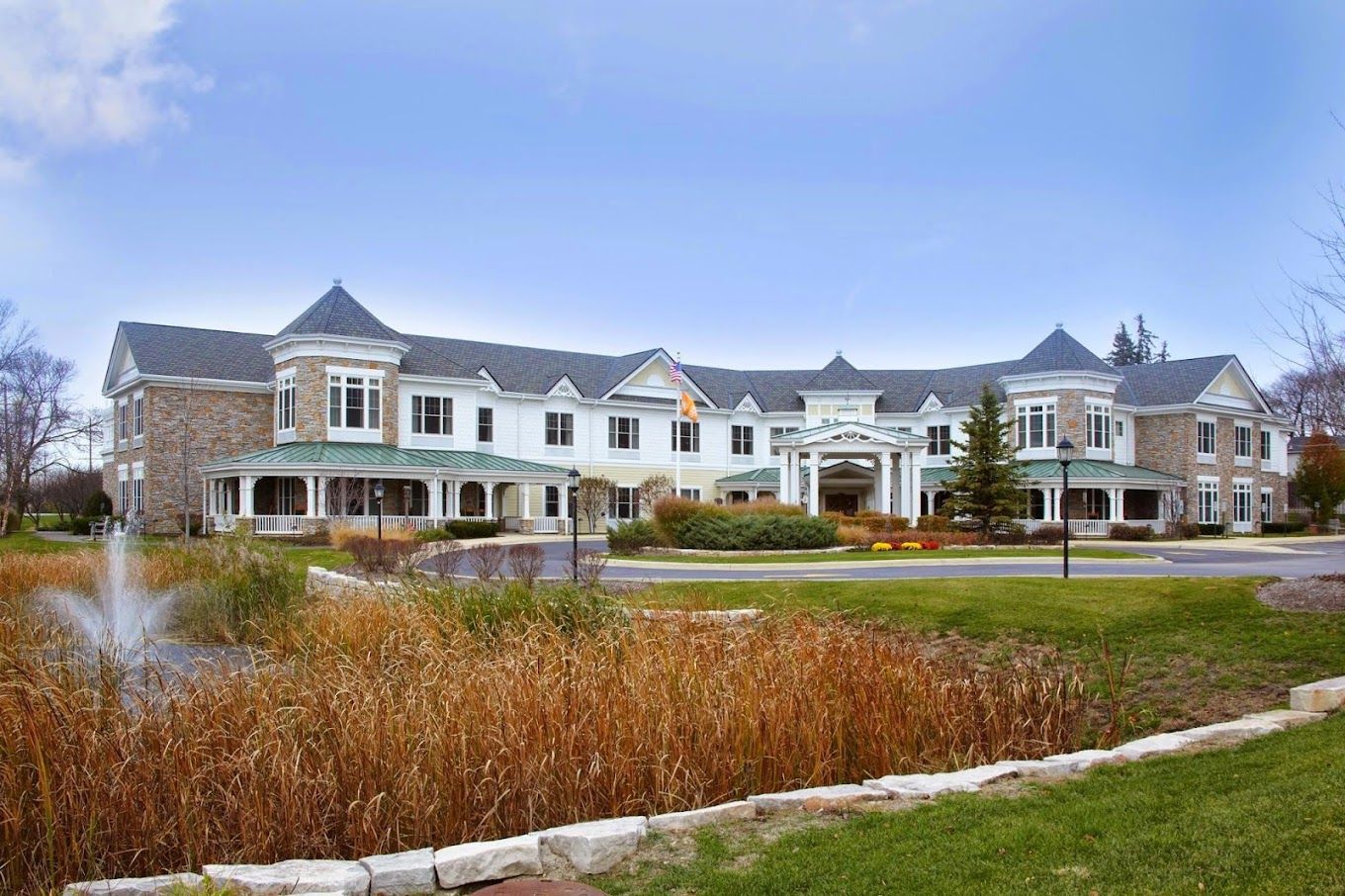 Exterior view of Chapters Living facility with landscaping