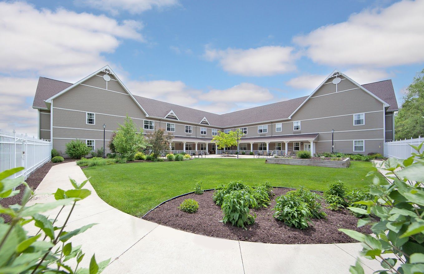 Exterior view of the facility with gardens