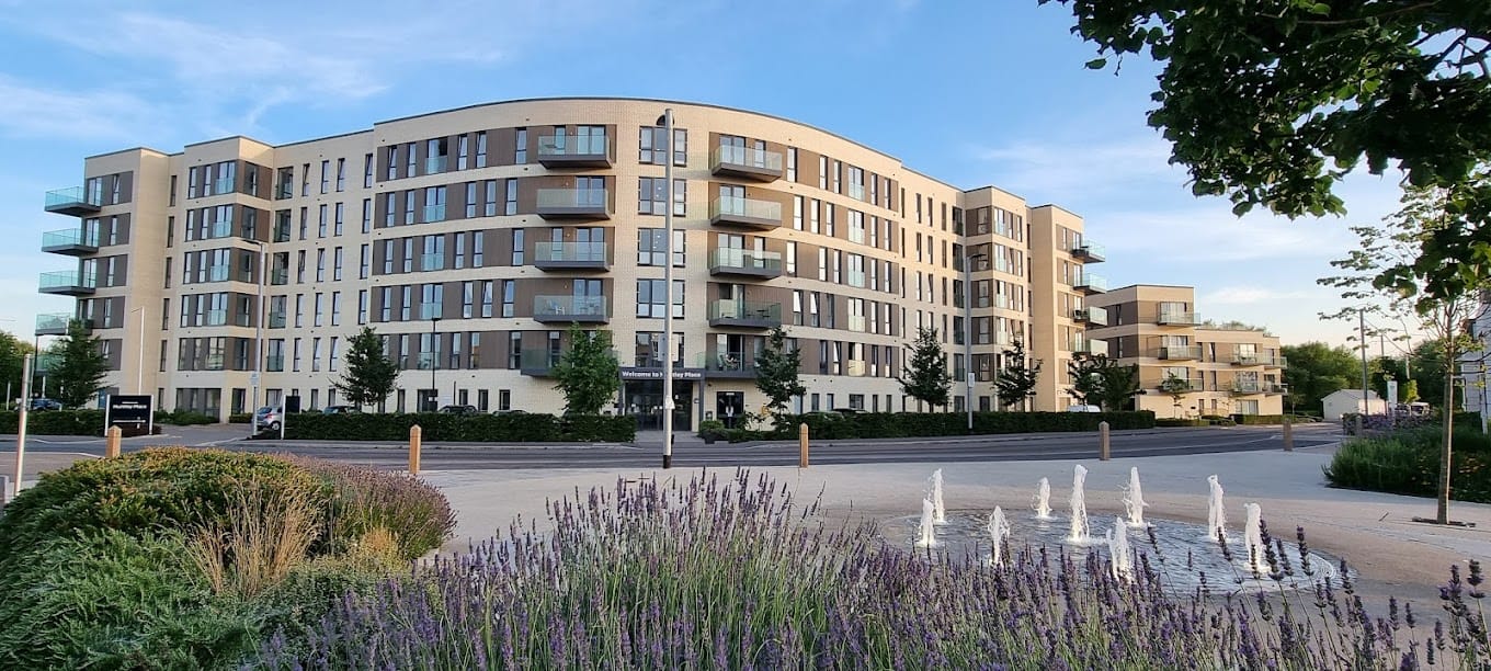 Exterior view of a modern assisted living facility