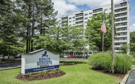 Exterior view of King's Reserve building and sign