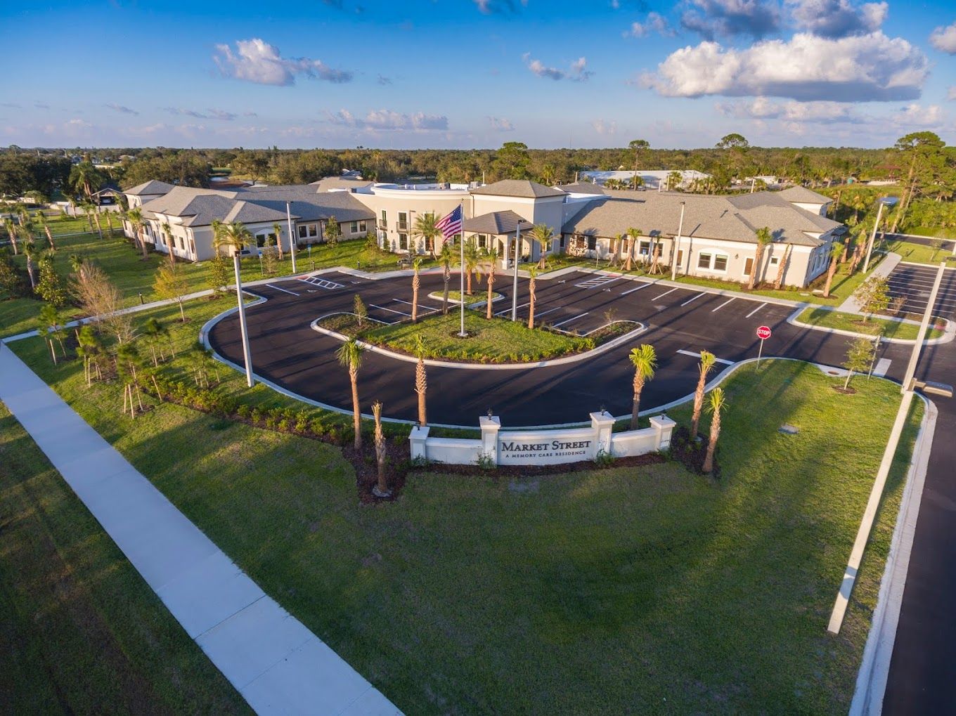 Aerial view of Market Street Viera senior living facility