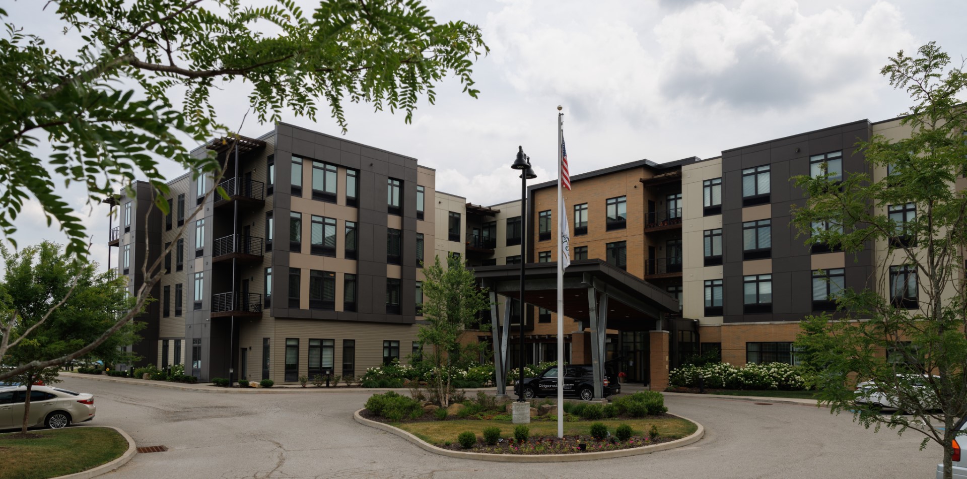 Exterior view of Ridgecrest Senior Living facility