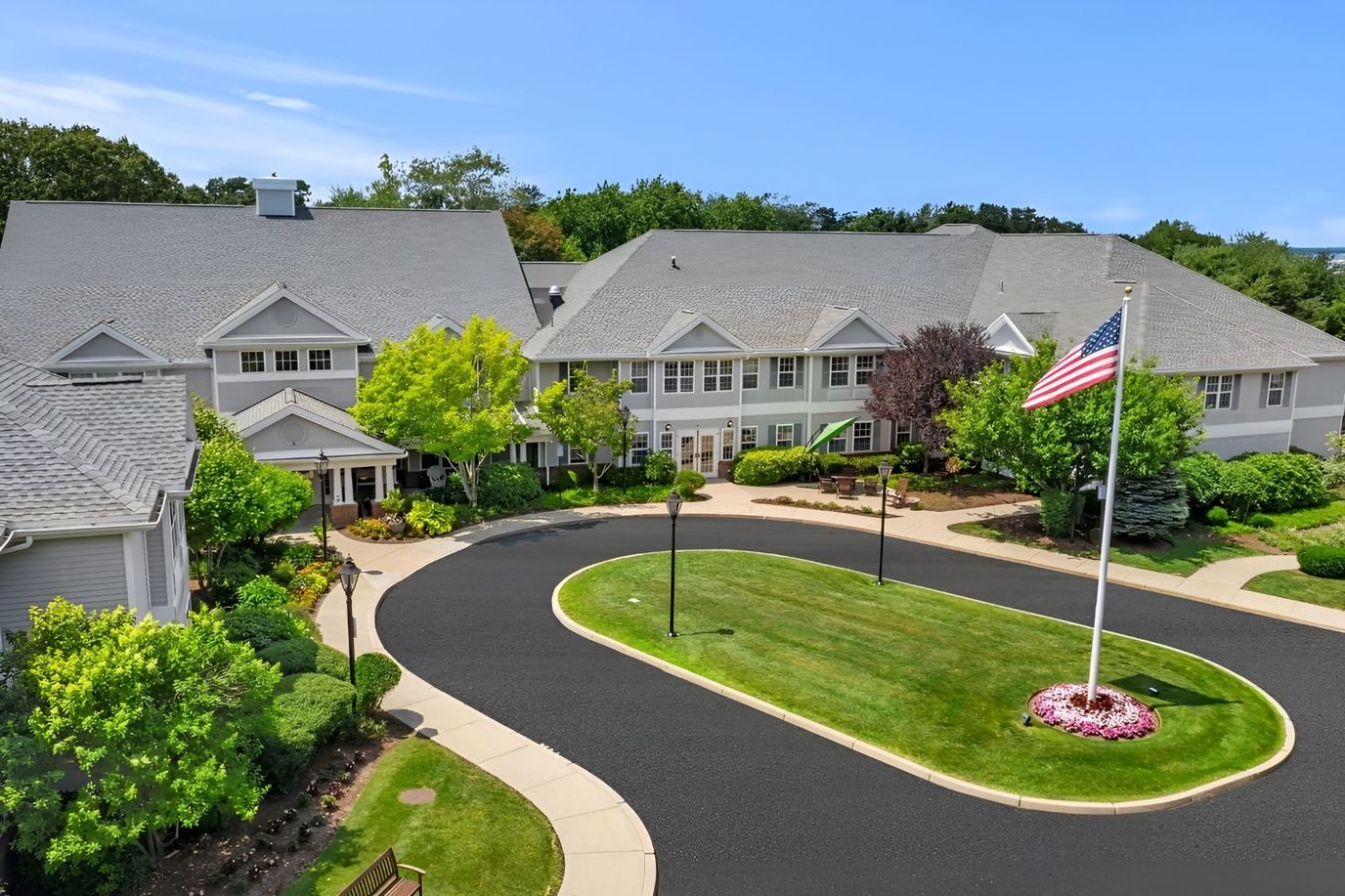 Aerial view of the outdoor space of Sunrise of Plymouth Beach