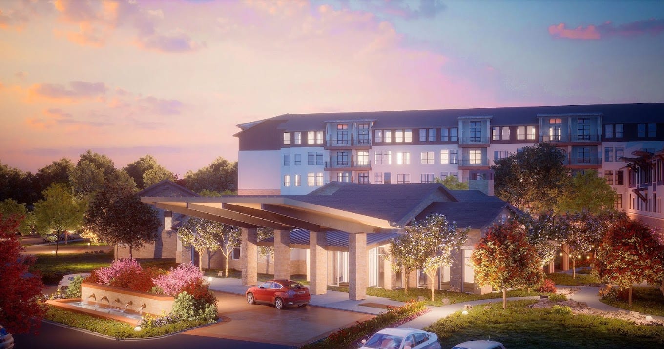 Exterior view of The Outlook at Windhaven entrance