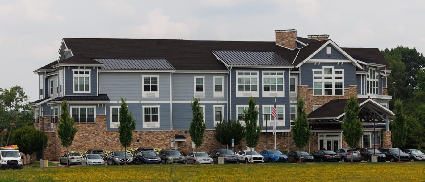 Exterior view of The Remington Senior Living building