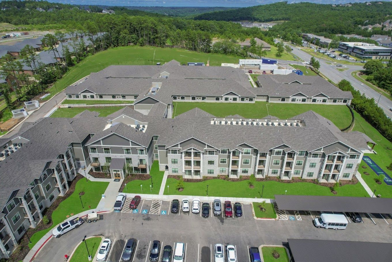 Aerial view of The Summit Senior Living facility