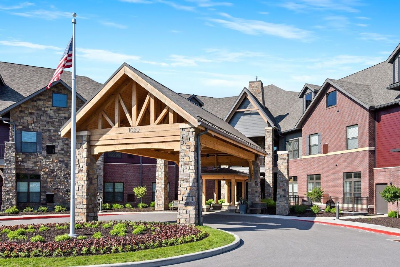 Exterior view of Town & Country Senior Living entrance