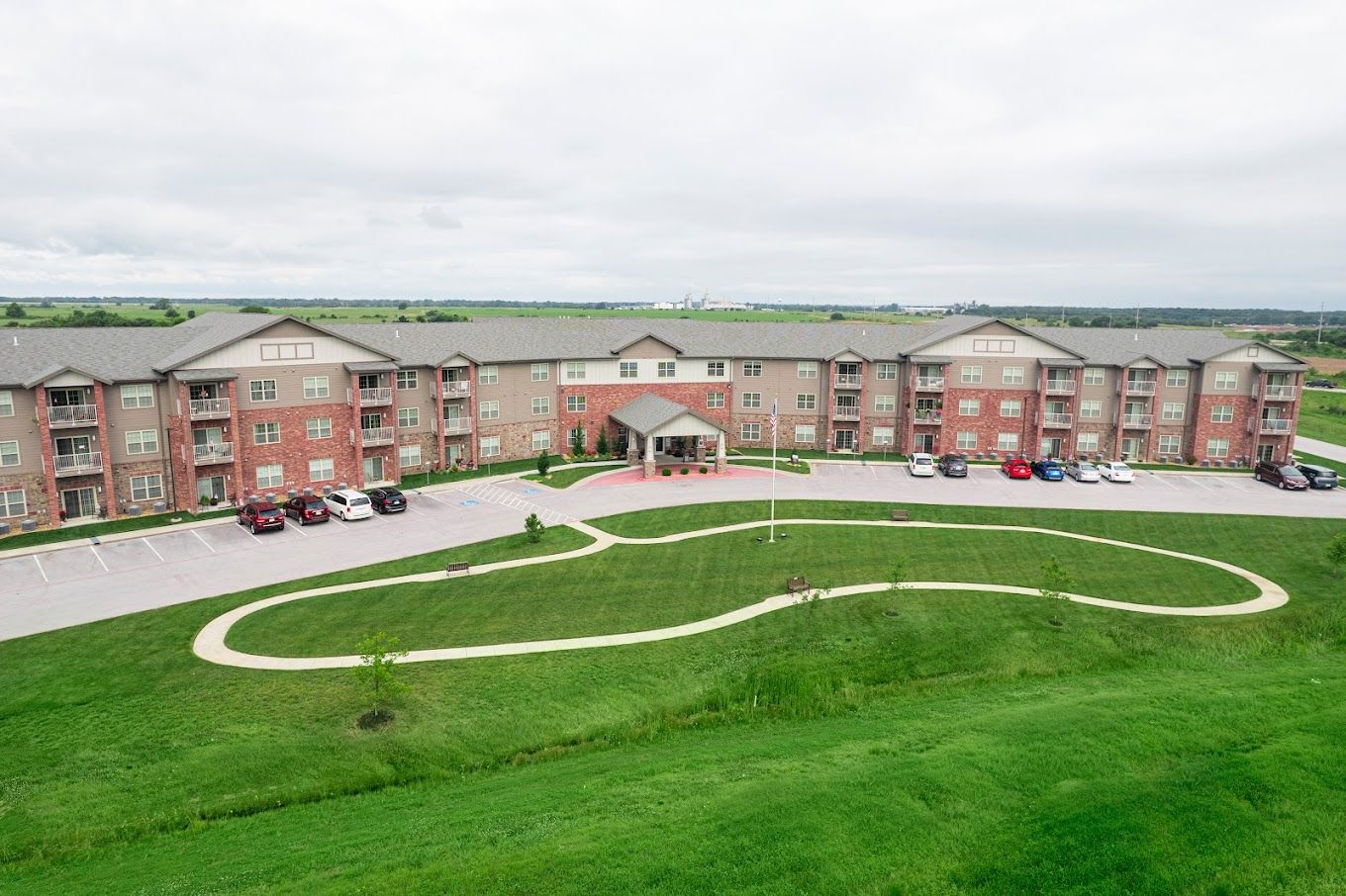Aerial view of the Wildwood Senior Living facility