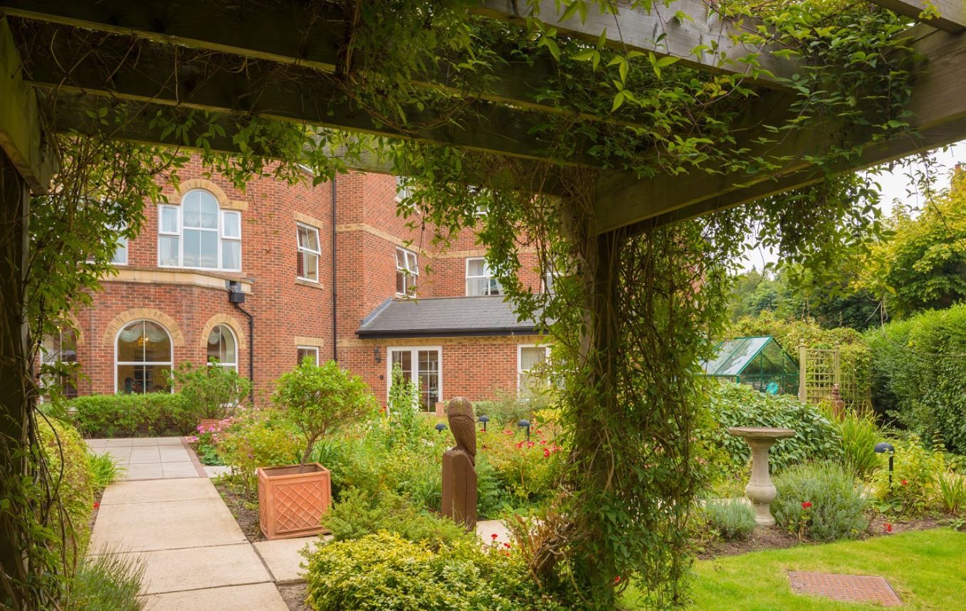 View of a landscaped garden area at Westbourne Tower Care Home
