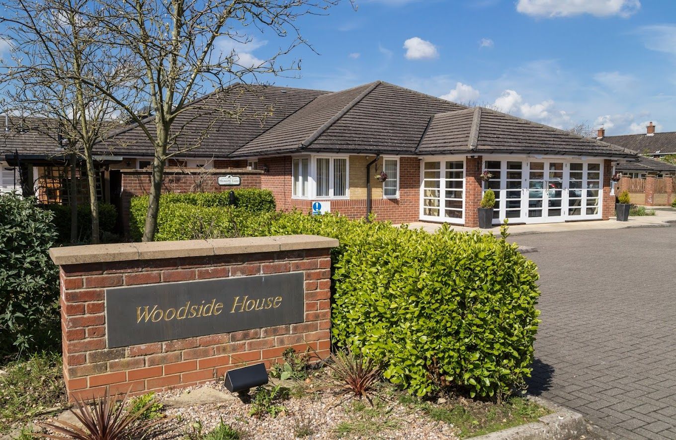 Exterior view of Woodside House building entrance