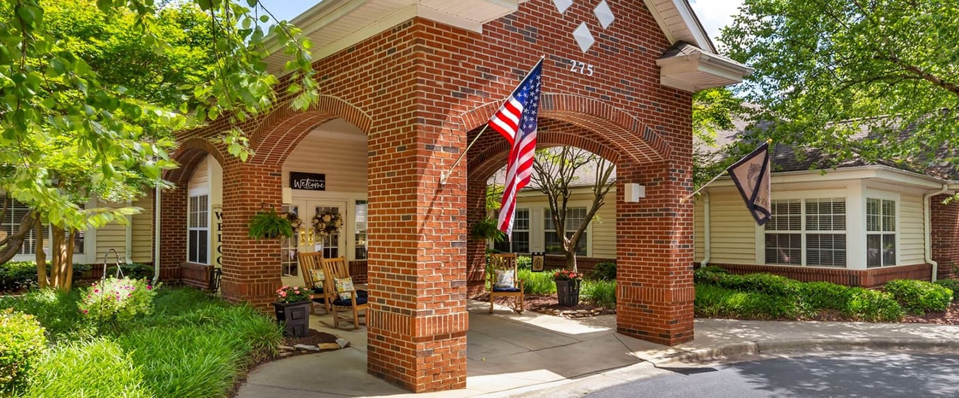 Exterior view of the Brookdale Winston-Salem entrance