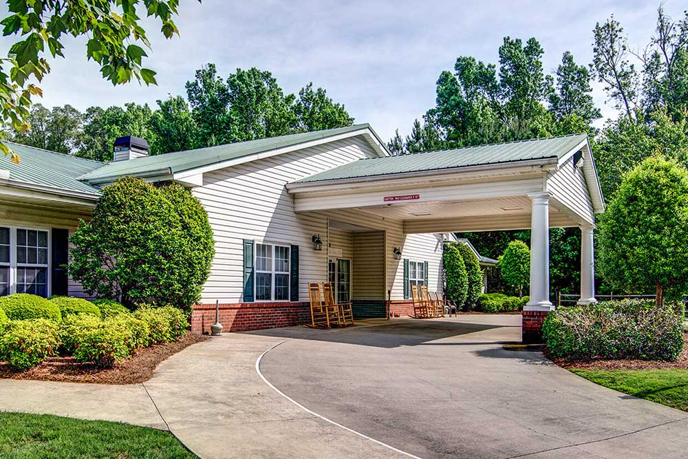 Exterior view of Cameron Hall of Canton with gardens
