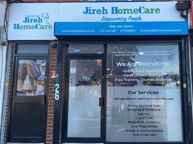 Front entrance of Jireh HomeCare facility