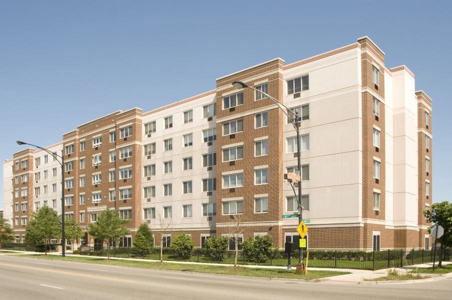 Exterior view of the Senior Suites New City building