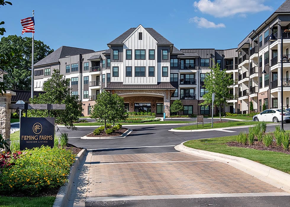 Exterior view of Fleming Farms assisted living facility