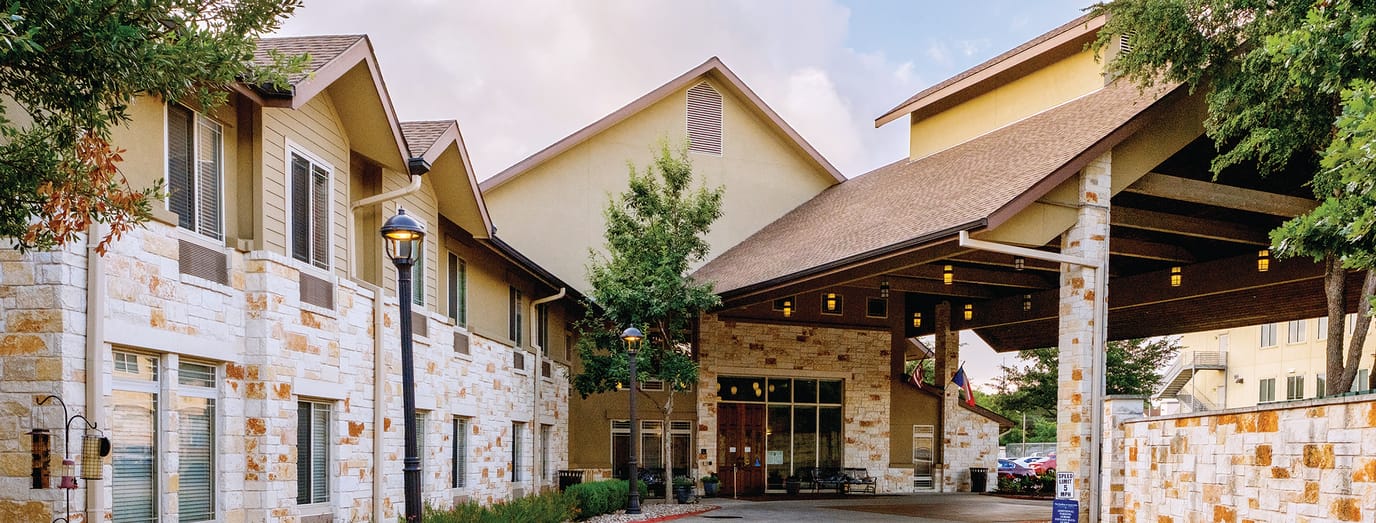 Exterior view of The Pavilion at Great Hills entrance