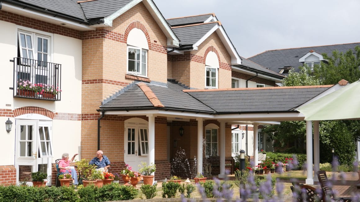 Residents enjoying the outdoors in a retirement village setting
