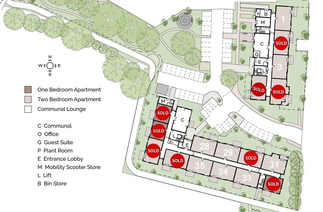 Architectural floor plan of Albany Lodge with labeled areas