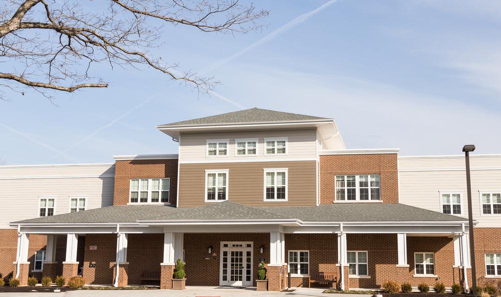 Front view of a senior living facility