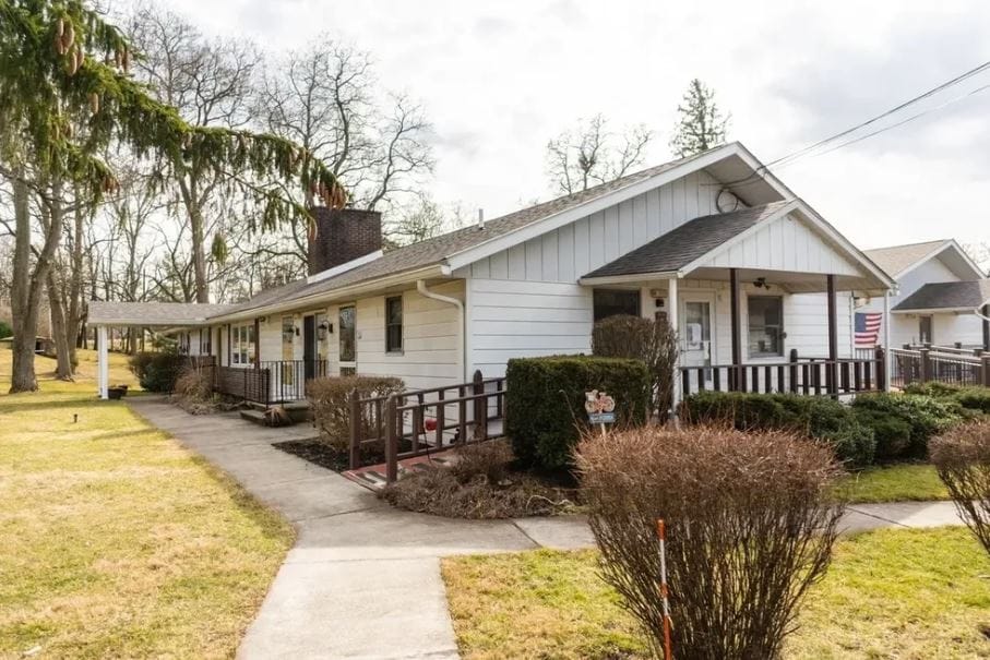 Exterior view of Birdsboro Lodge with outdoor space