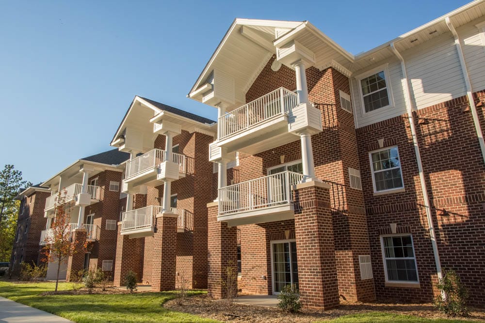 Exterior view of Capital Oaks Retirement Resort buildings