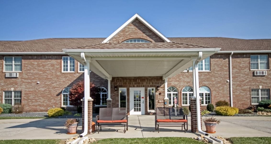 Exterior view of the Chateau of Batesville facility entrance