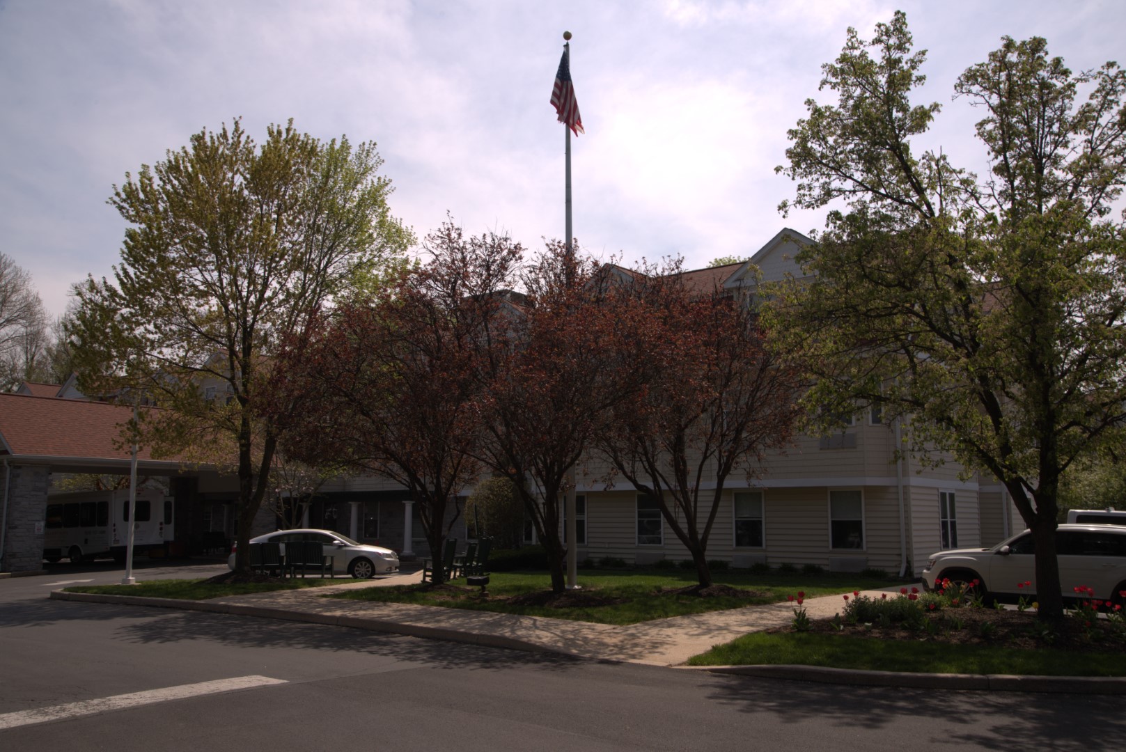 Exterior view of Brandywine Haverford Estates with trees